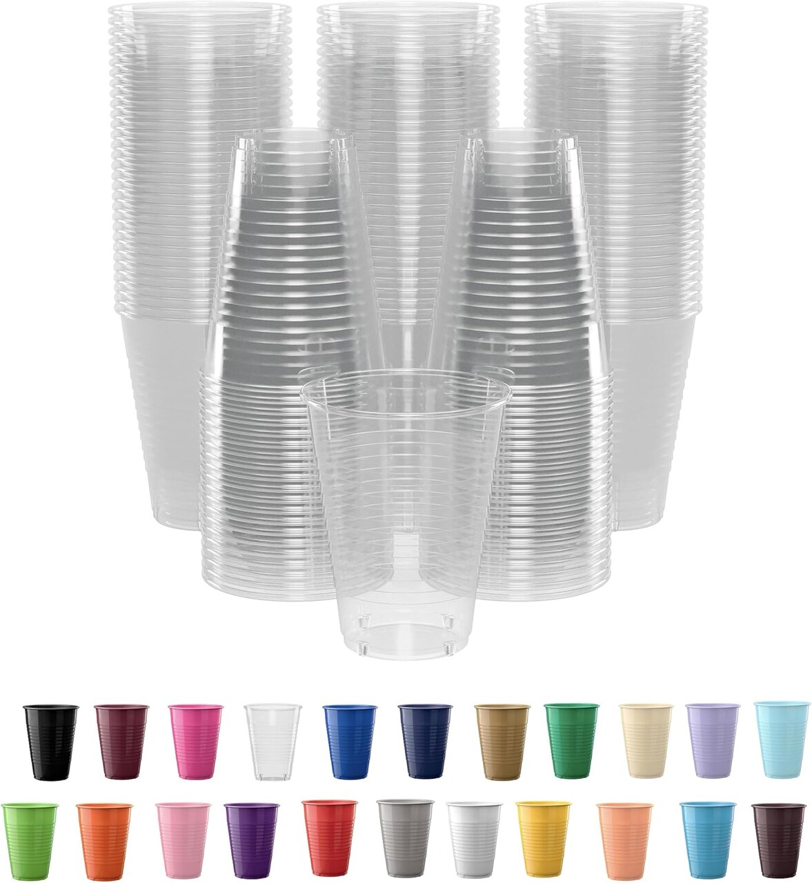 Exquisite Party Solids 12 Oz Plastic Cups – 100 Pack Disposable Cups for Parties & Events | Durable Plastic Party Cups | Bulk Drink Cups for Soda, plastic cup | Recyclable Disposable Cups for Everyday Use & Celebrations